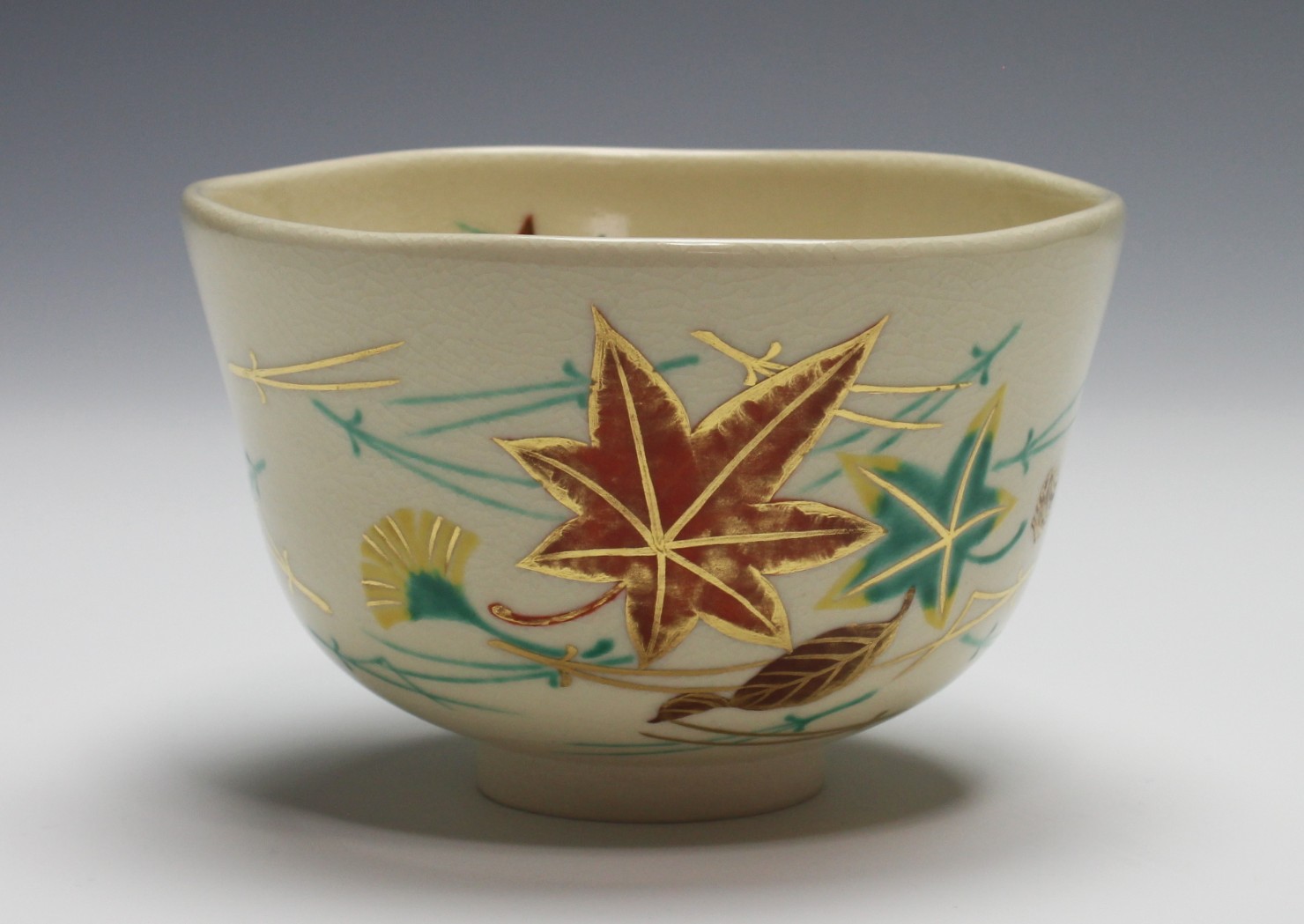 仁清写吹寄茶碗