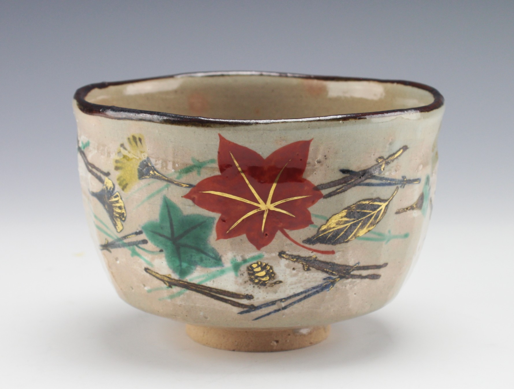 乾山写吹寄茶碗