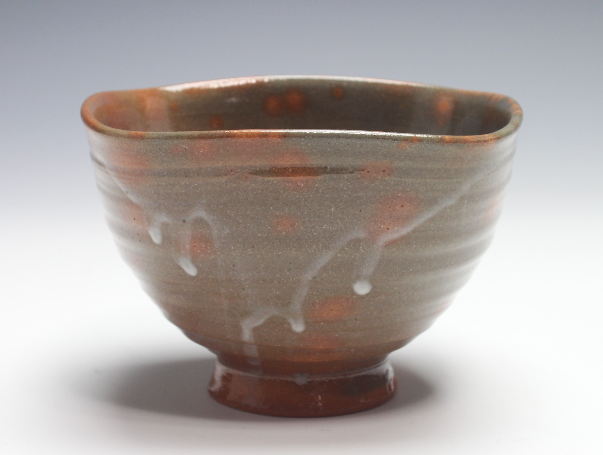 紅鹿背四方茶碗