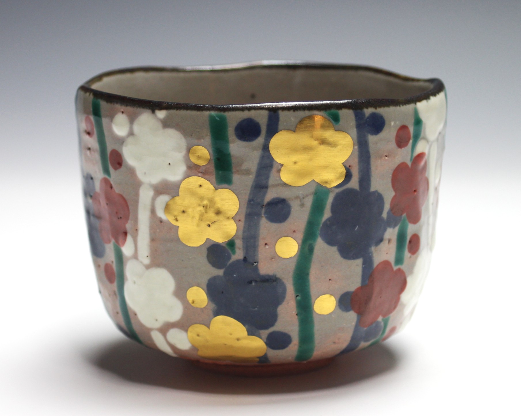 乾山写槍梅茶碗