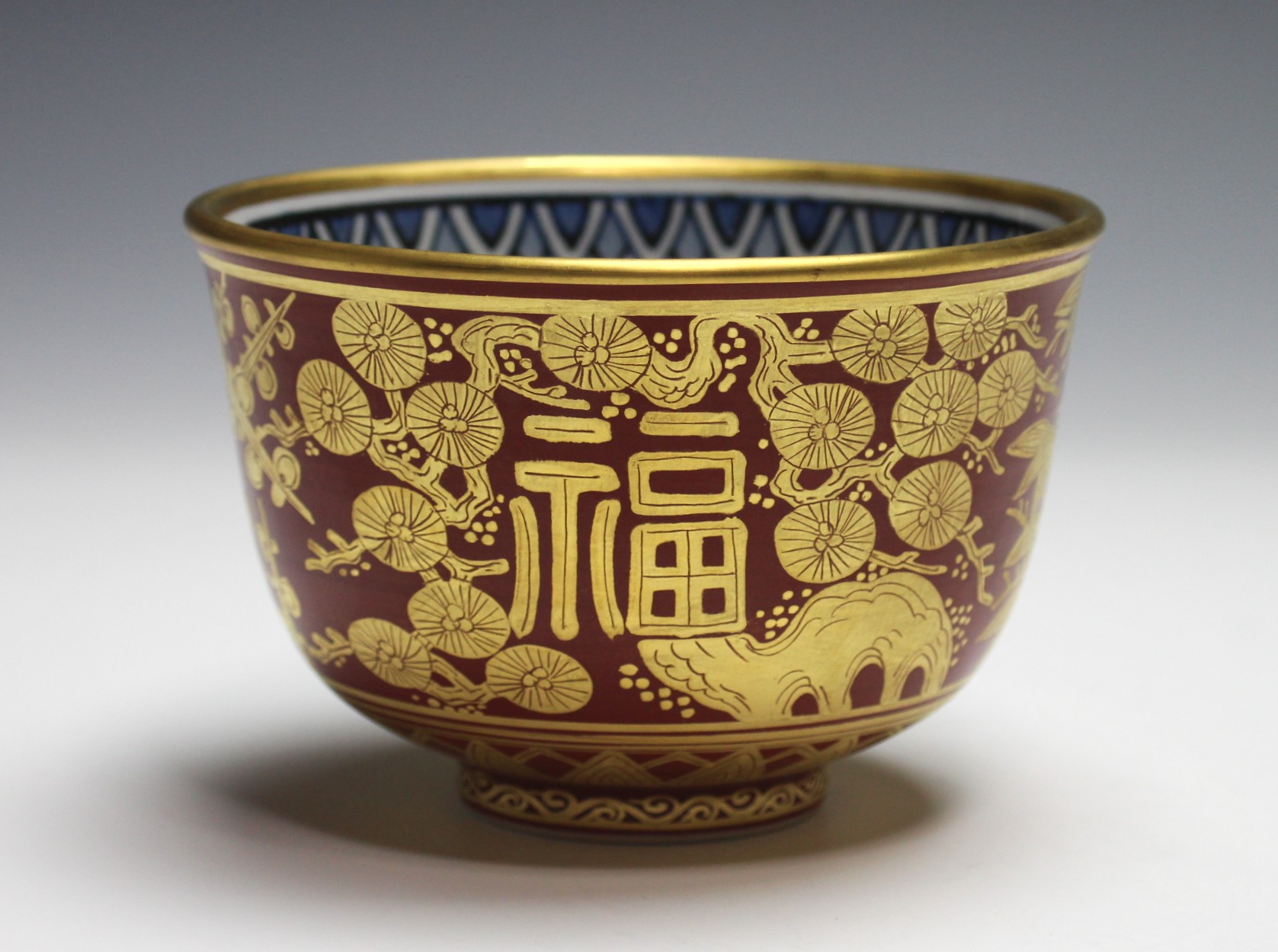 金襴手茶碗　福禄寿